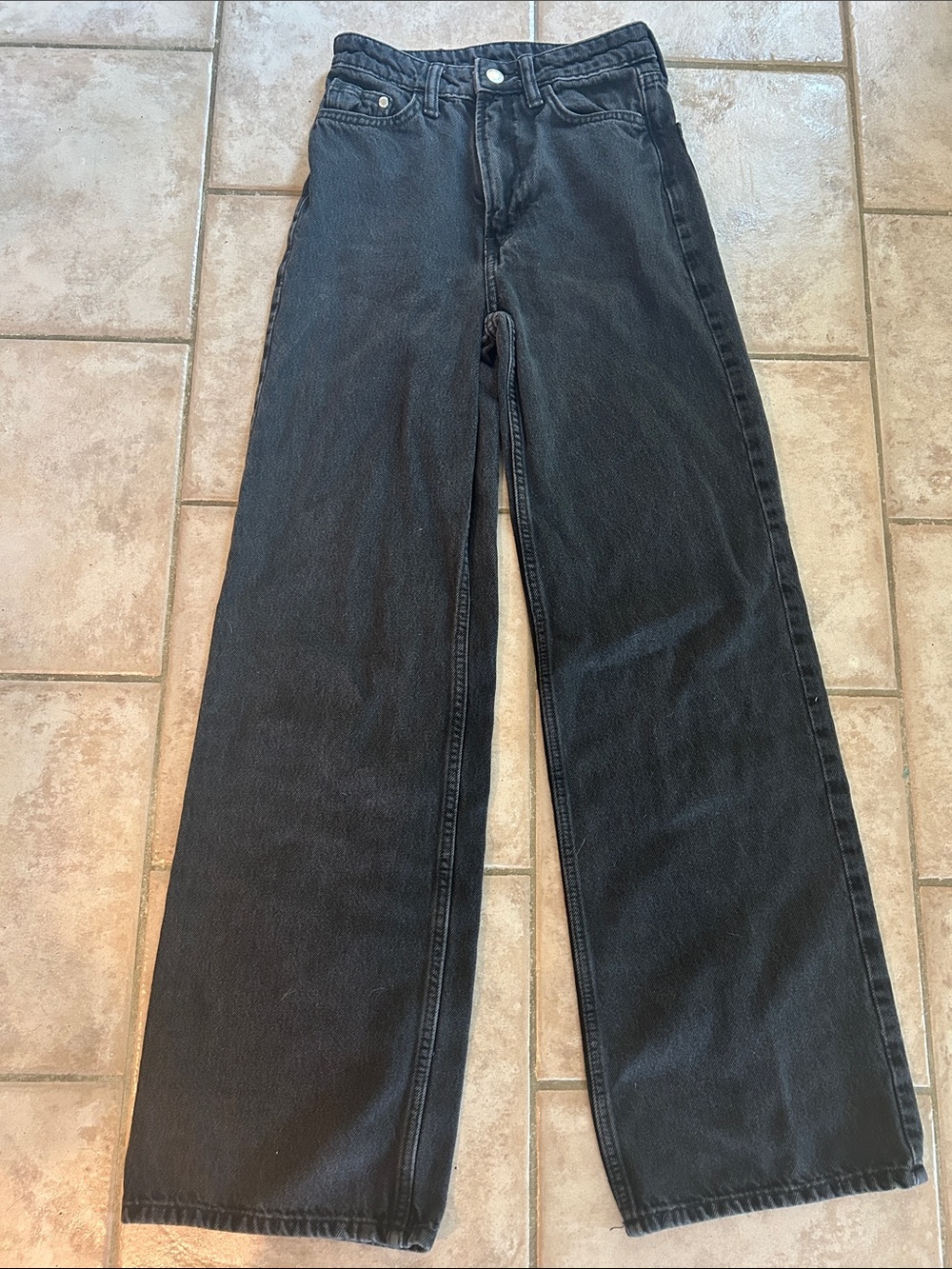 &Denim brand High-Rise Wide Leg Black Jeans for Women